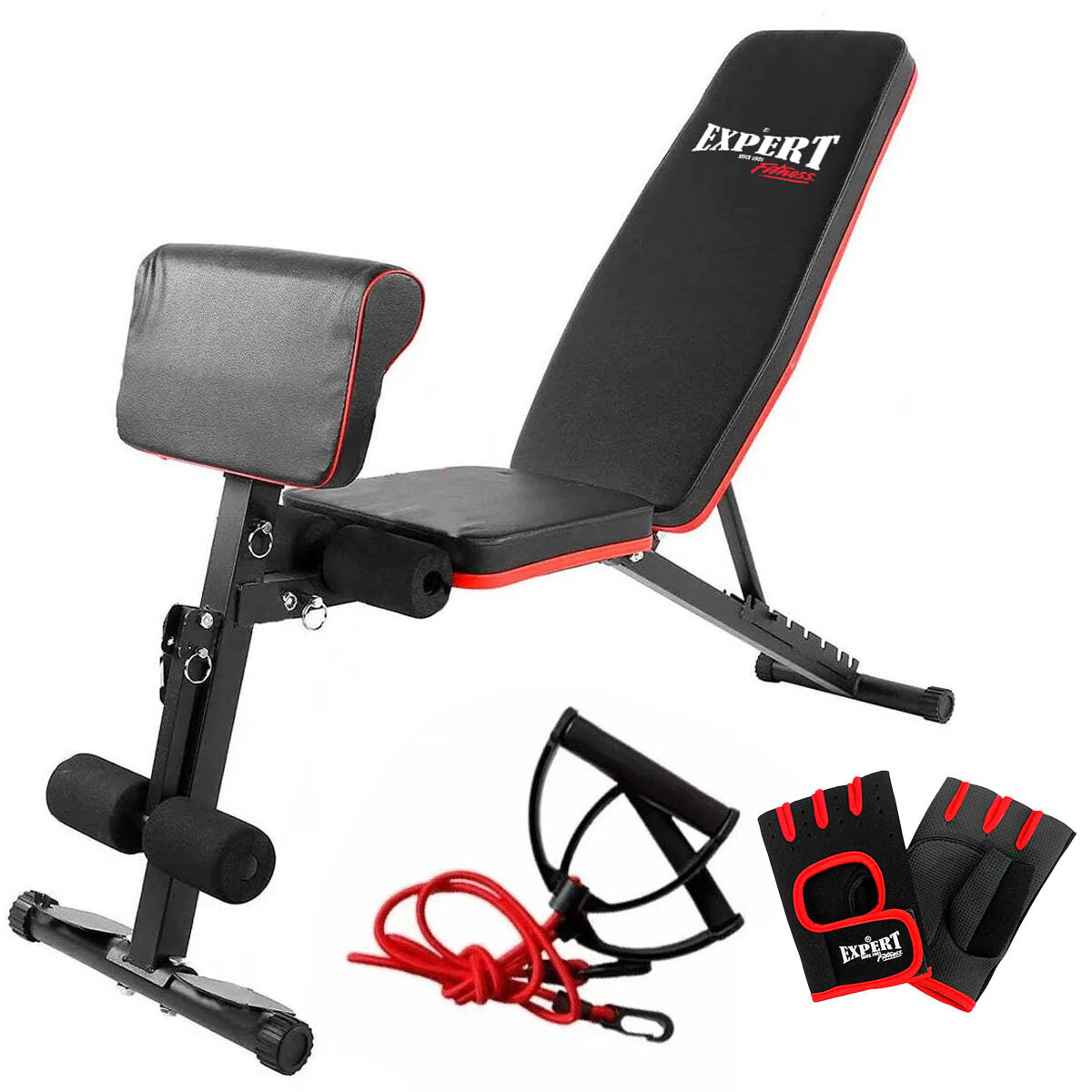 Banco Pesas Inclinado Abdominal Piernas Plegable +acc - Gym004002 