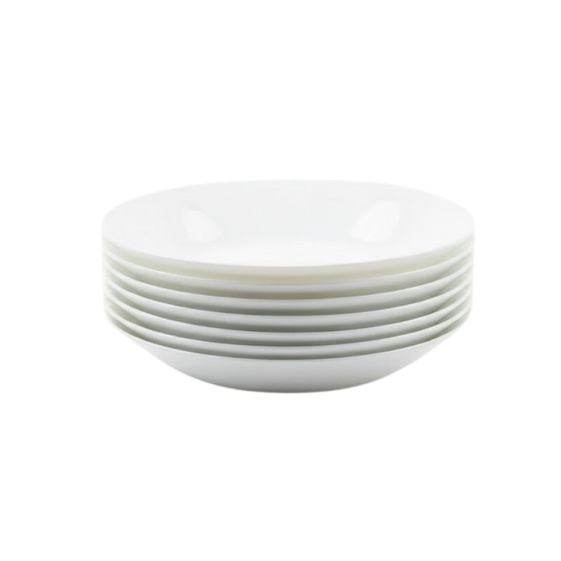 Set x6 Plato hondo 20cm Opalina BLANCO