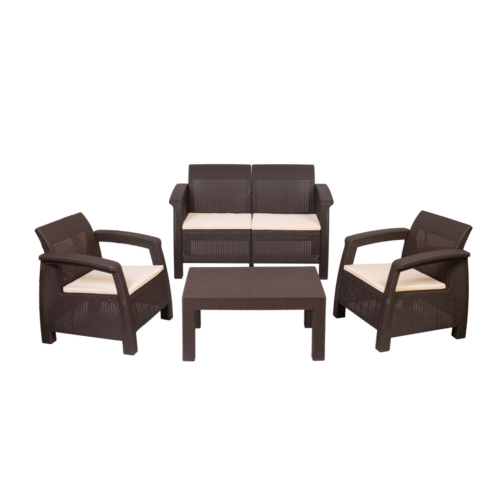 SET DE LIVING POLIPROPILENO MARRON TURIM