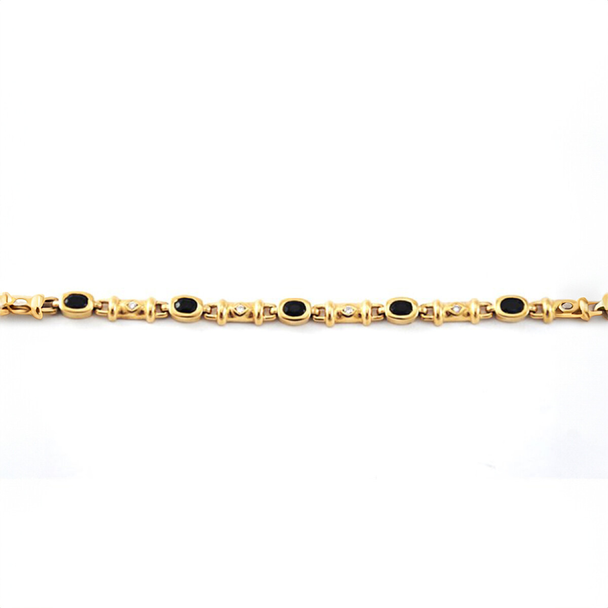 Pulsera Oro 18K Con Zafiros Y Brillantes 