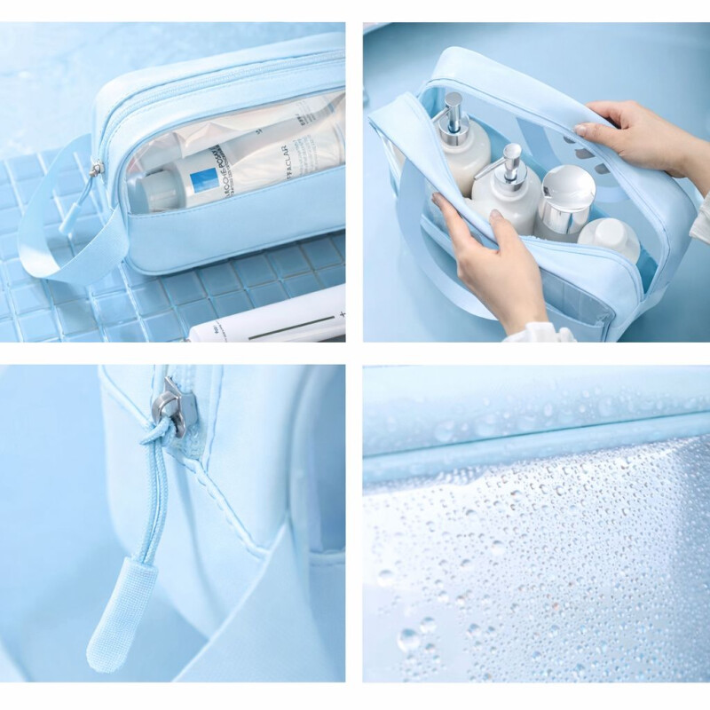 Set de Neceser de Viaje Transparentes Impermeables Celeste