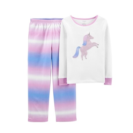 Pijama 2 Piezas Unicornio Blanco con Lila 2T BLANCO-LILA