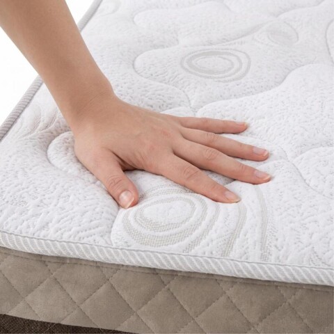 Sommier con Resortes Pocket Espuma Alta Densidad y Eurotop Soporte 130 Kg 1 Plaza 88 cm de Ancho