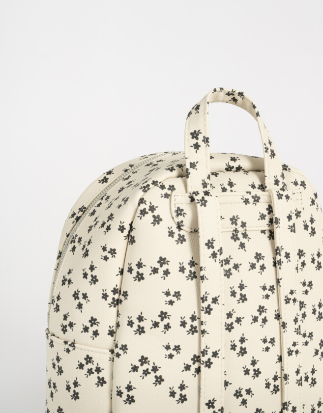 Mochilas Special Price Clasico Mochila De Cuerina Con Bolsillo - Estampado Flores