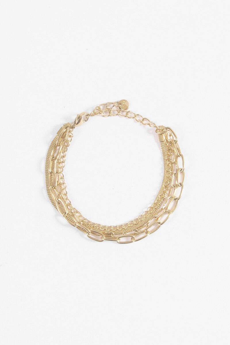 Set de 4 pulseras acero dorado