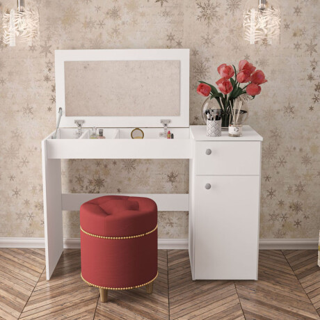Escritorio Tocador Iracema 062 Con Espejo En Mdp BLANCO