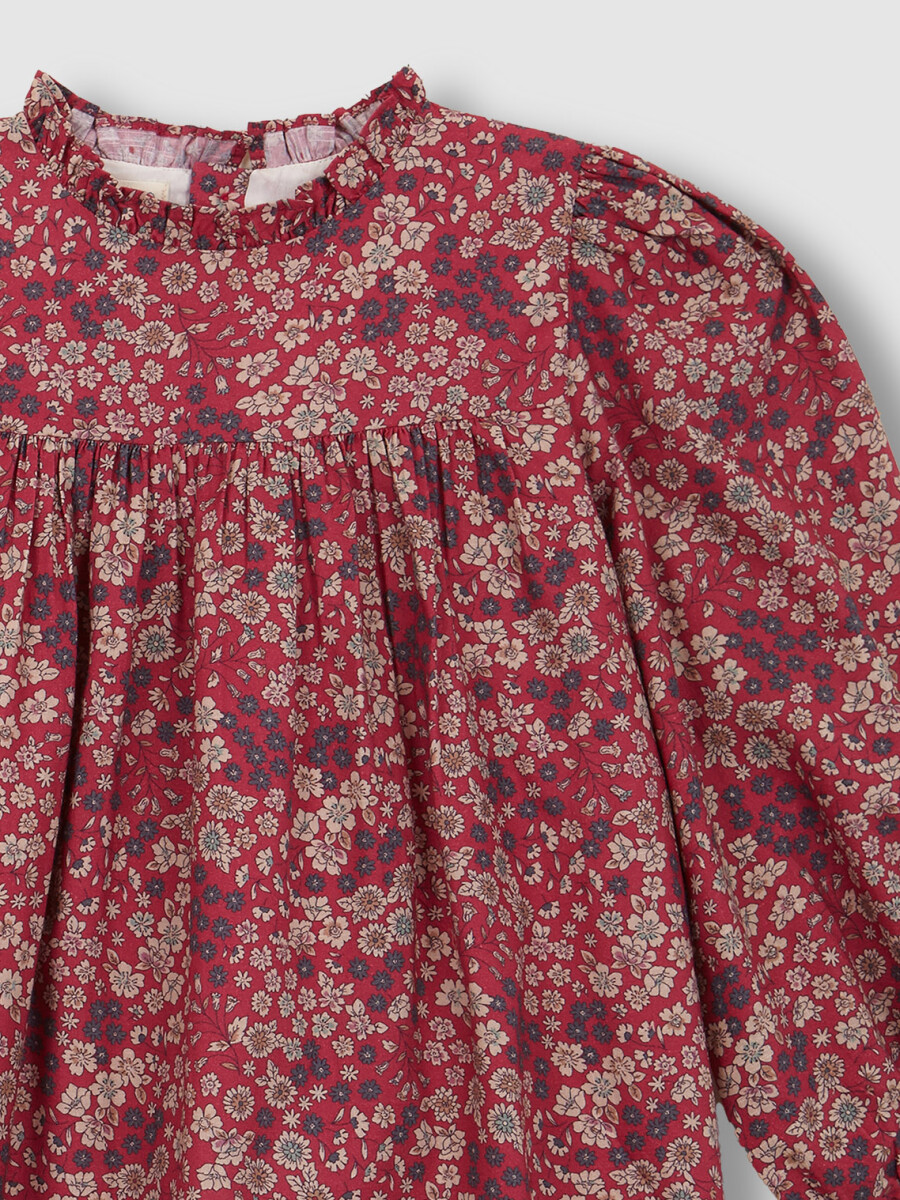 Vestido Con Estampado De Flores Rosa Maquillaje