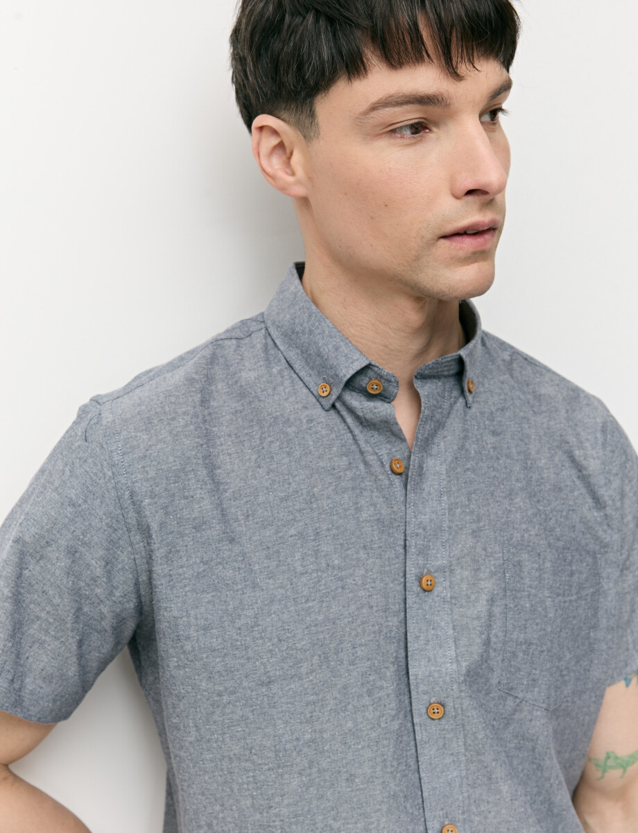 012725 CAMISA COTTON WILL Gris