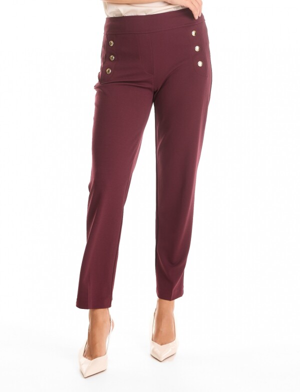 Pantalon Recto & Botones Dorados VIOLETA