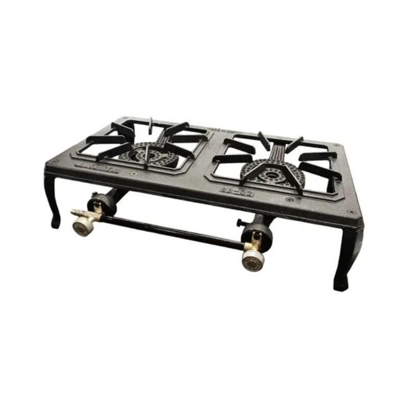 ANAFE COMPACTA DE HIERRO 2 HORNALLAS A GAS Negro