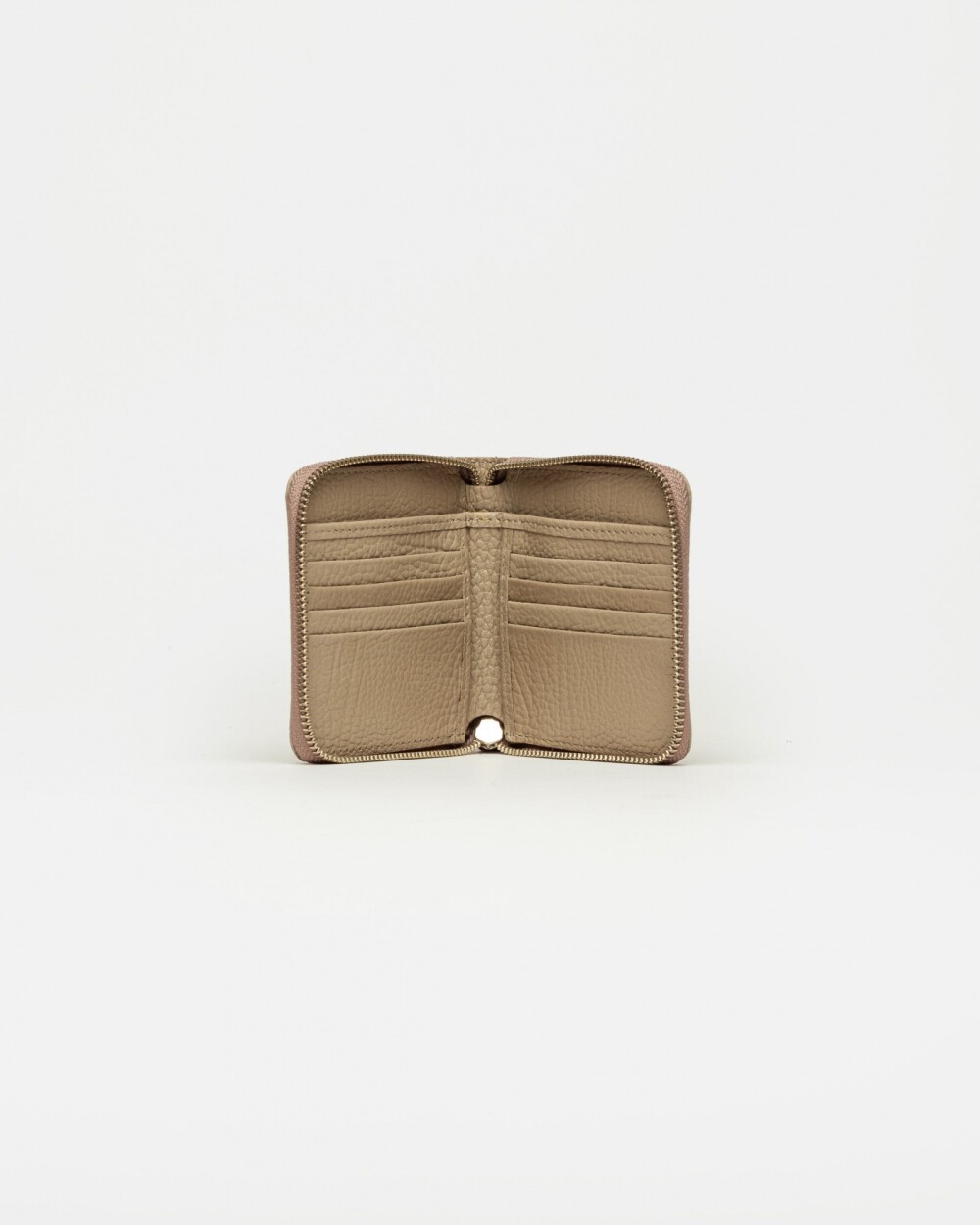 Billetera Denisse en cuero graneado Taupe