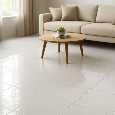 CERAMICA BLANCO BRILLO Relieve 43X43Cm Piso Pared BLANCO