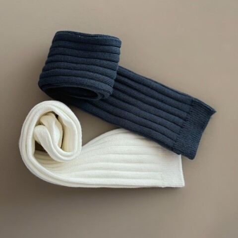 Medias Acabaladas Sin Talón Azul Marino