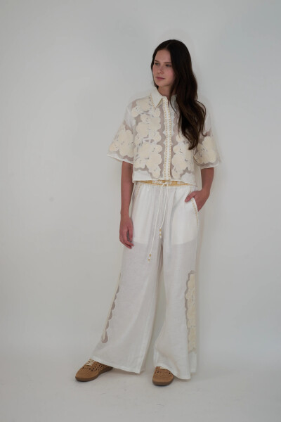 PANT WILD FLOWER Blanco