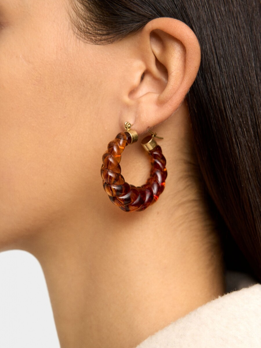 Aros De Resina marron