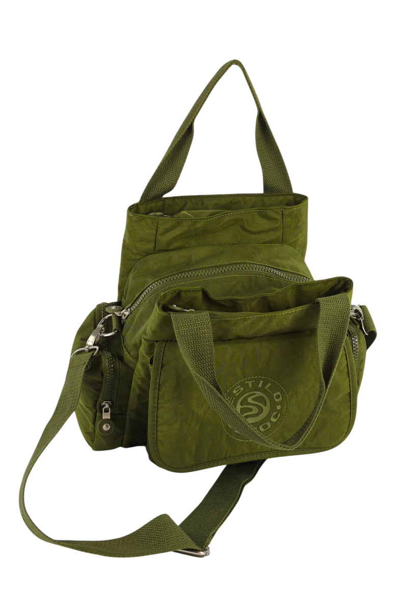 bolso morral doble fuelle verde