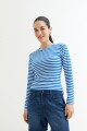 Remera cuello a la base AZUL OSCURO