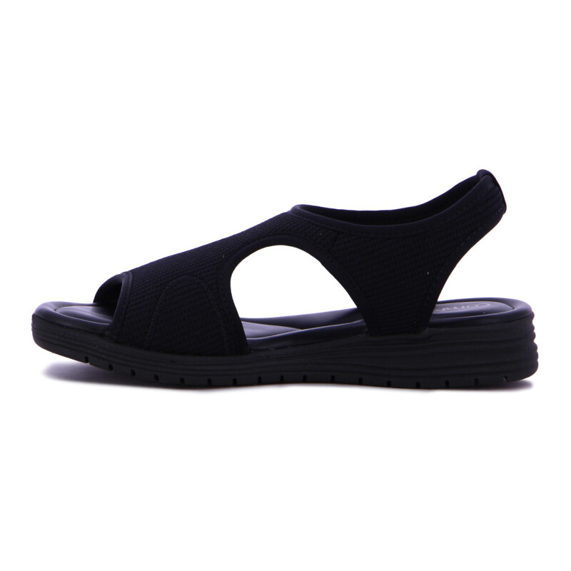 Sandalia Comfortflex Elastizada Mujer Negro-negro