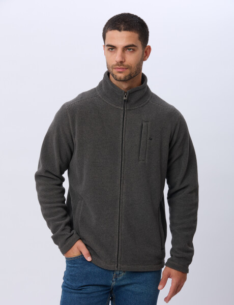 CAMPERA POLAR TEXTURADO LIVIANA Gris