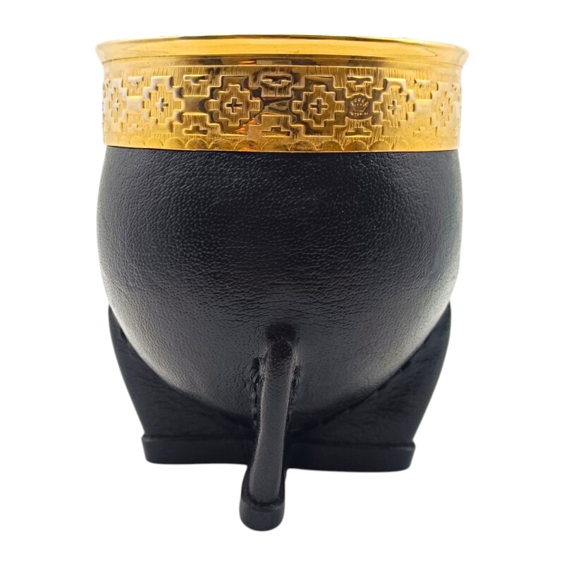MATE IMPERIAL ALPACA BAÑADO EN ORO - 62 negrouniforme