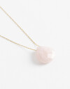 Cadena Corta con Dije Piedras Cadena Acero Healing Rituals Cuarzo Rosa - Rosa Claro