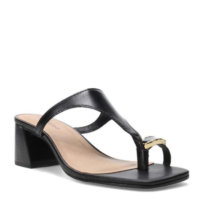 Sandalias de Mujer Bottero Taco Y Aplique Negro