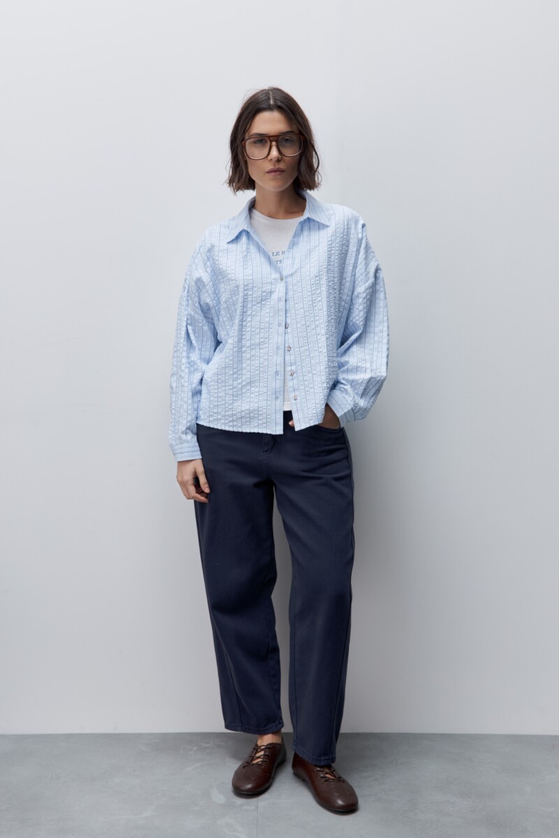 CAMISA PAD Celeste