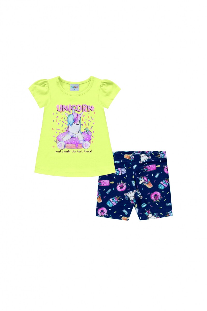 Conjunto para bebés (blusa y shorts) - AMARILLO 