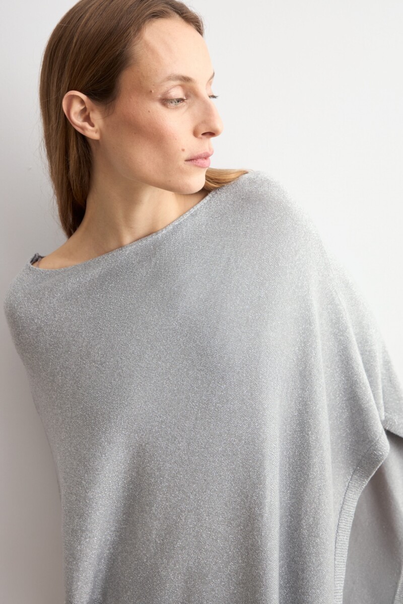 Capa tejida lurex gris