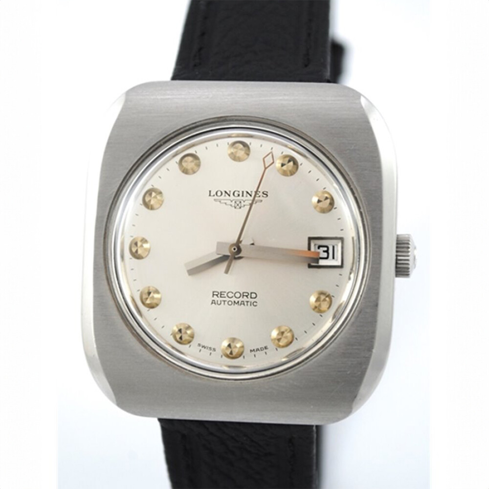 Reloj De Acero Vintage Longines Record Automático Años 1970, Calibre 1955-2 Reloj De Acero Vintage Longines Record Automático Años 1970, Calibre 1955-2