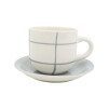 Taza de Té con Plato en Cerámica Cuadrille Beige de 350ml Taza de Té con Plato en Cerámica Cuadrille Beige de 350ml