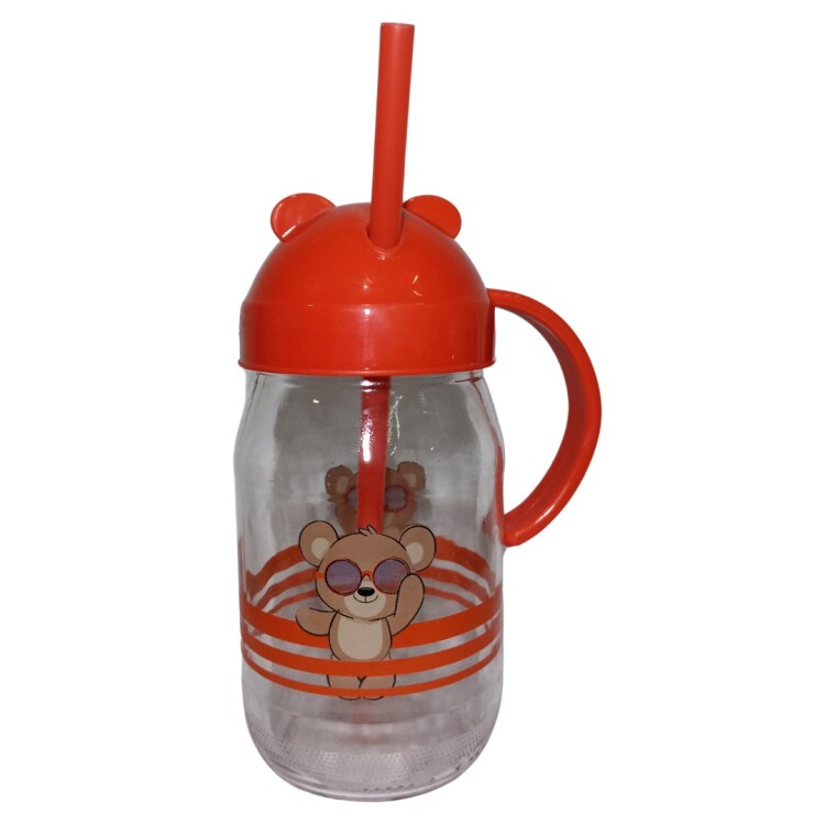 VASO INFANTIL DE VIDRIO 370ml MULTICOLOR