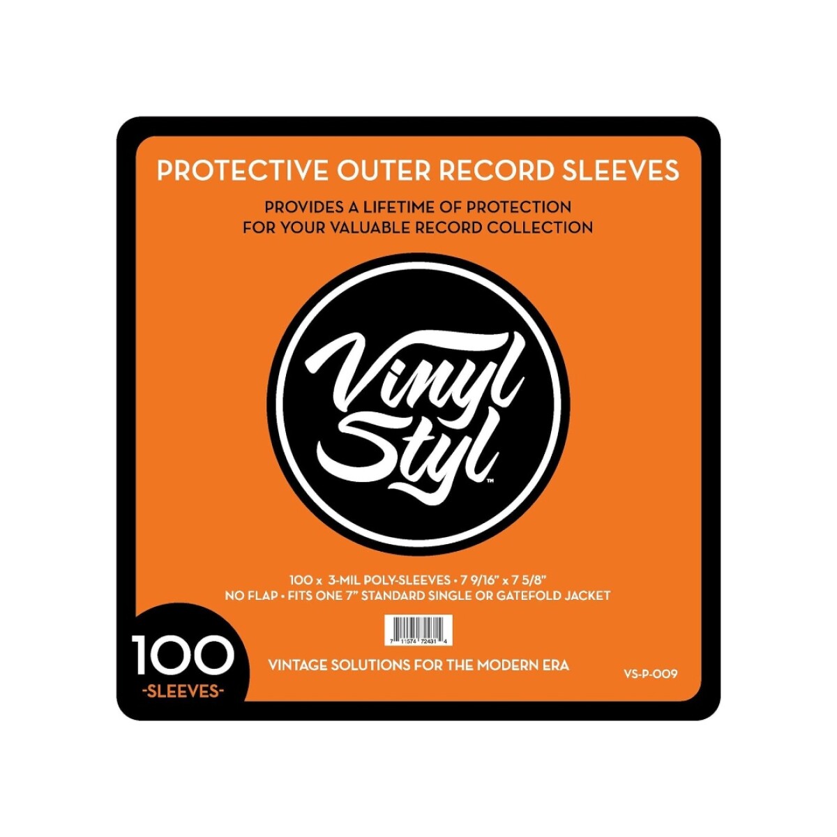 Fundas Exteriores Para Vinilos Vinyl Styl Vs-p-009 7" Transparentes – 100 Unidades 