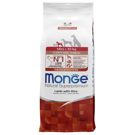 MONGE PERRO CACHORRO LAMB & RICE 7.5 KG Monge Perro Cachorro Lamb & Rice 7.5 Kg