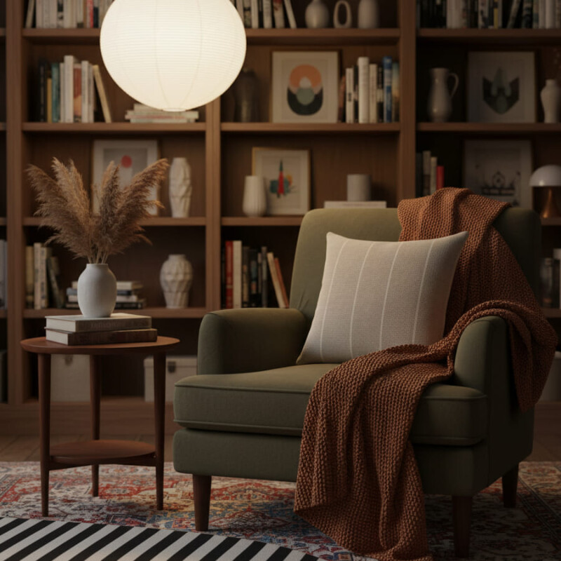 Funda de almohadón algodón 45x45cm Rayas Greige