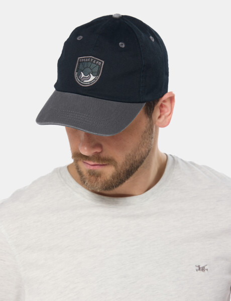 GORRO VISERA DE LONA CON PARCHE TEJIDO Negro