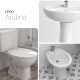 JUEGO DE LOZA SANITARIA ANDINA BLANCO BRILLANTE PARA BAÑO BLANCO