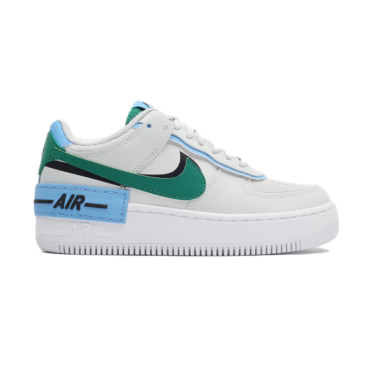 NIKE AIR FORCE 1 SHADOW - White/Green/Blue 