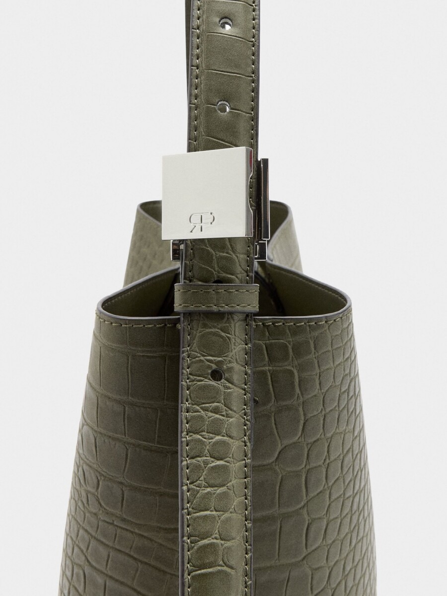 Bolso De Hombro Con Grabado Animal verde