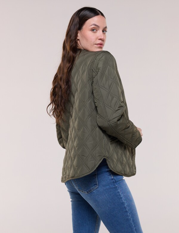 Campera Matelassé Broches A Presión OLIVA
