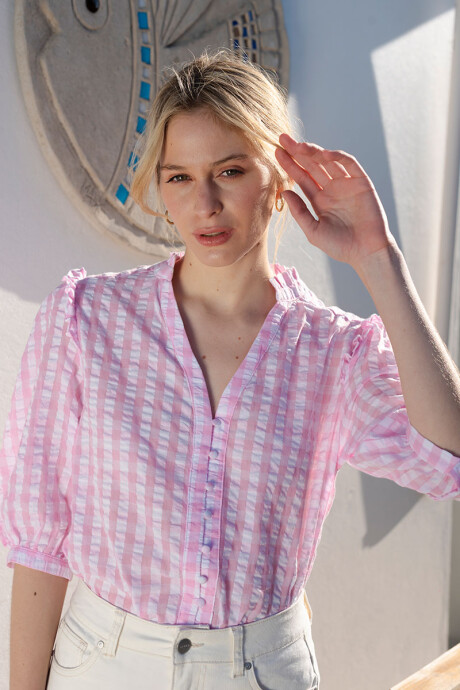 Blusa Vichy Rosa