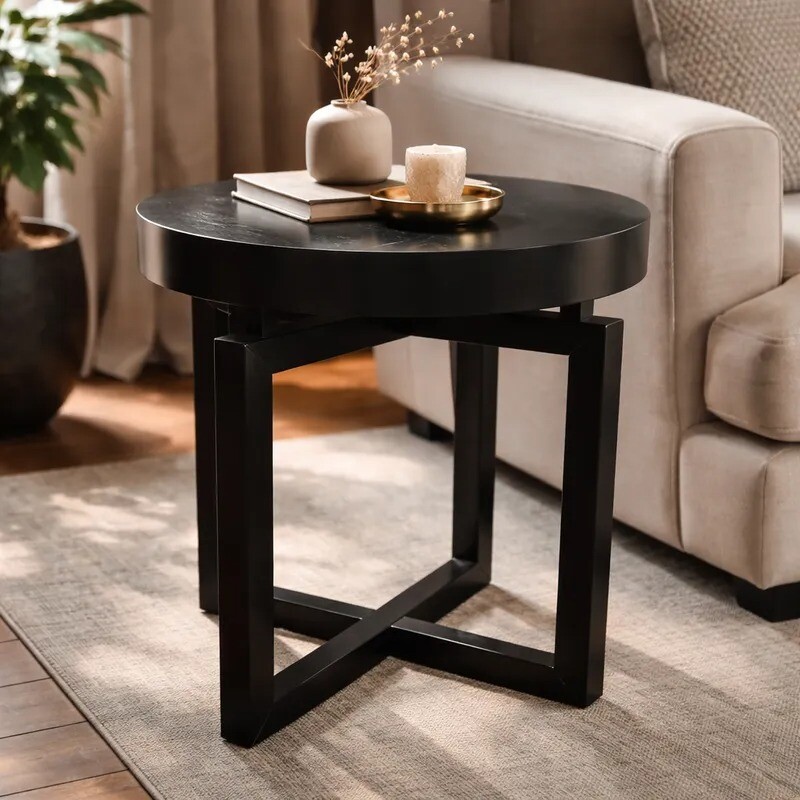 Mesa lateral redonda negra - PRODUCTO CON DETALLES - Mesa lateral redonda negra - PRODUCTO CON DETALLES -