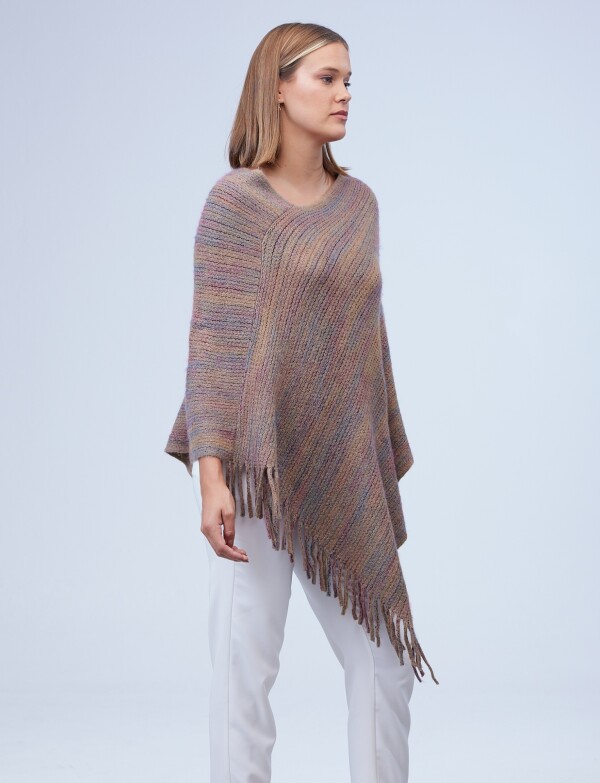 Poncho Brillo TOSTADO/MULTI