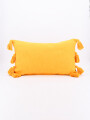 FUNDA DE ALMOHADON BORLAS MOSTAZA