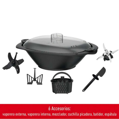 Robot De Cocina Moulinex Compacta 5 Programas 32 Funciones 3.6 Lts Negro
