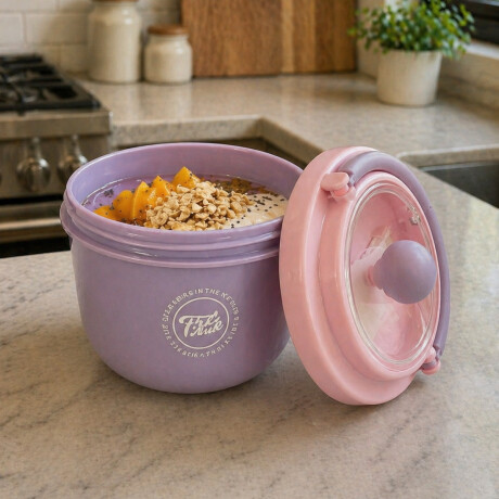 Vianda con cuchara plegable Lila
