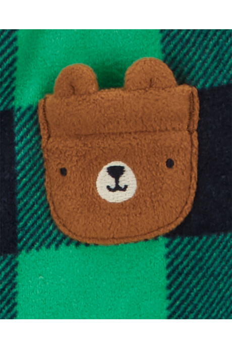 Pijama una pieza de micropolar con pie, estampa oso Pijama una pieza de micropolar con pie, estampa oso