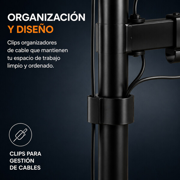 Soporte Monitor Brateck Base 17"-32" Ergonomico Ajustable Color Negro