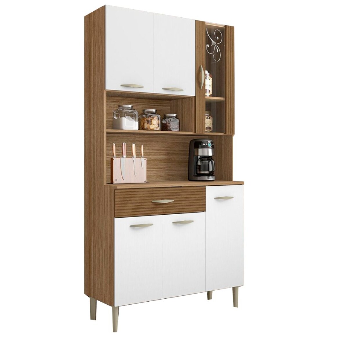 Kit de Cocina Golden 6 Ptas Nogueira/Off White 