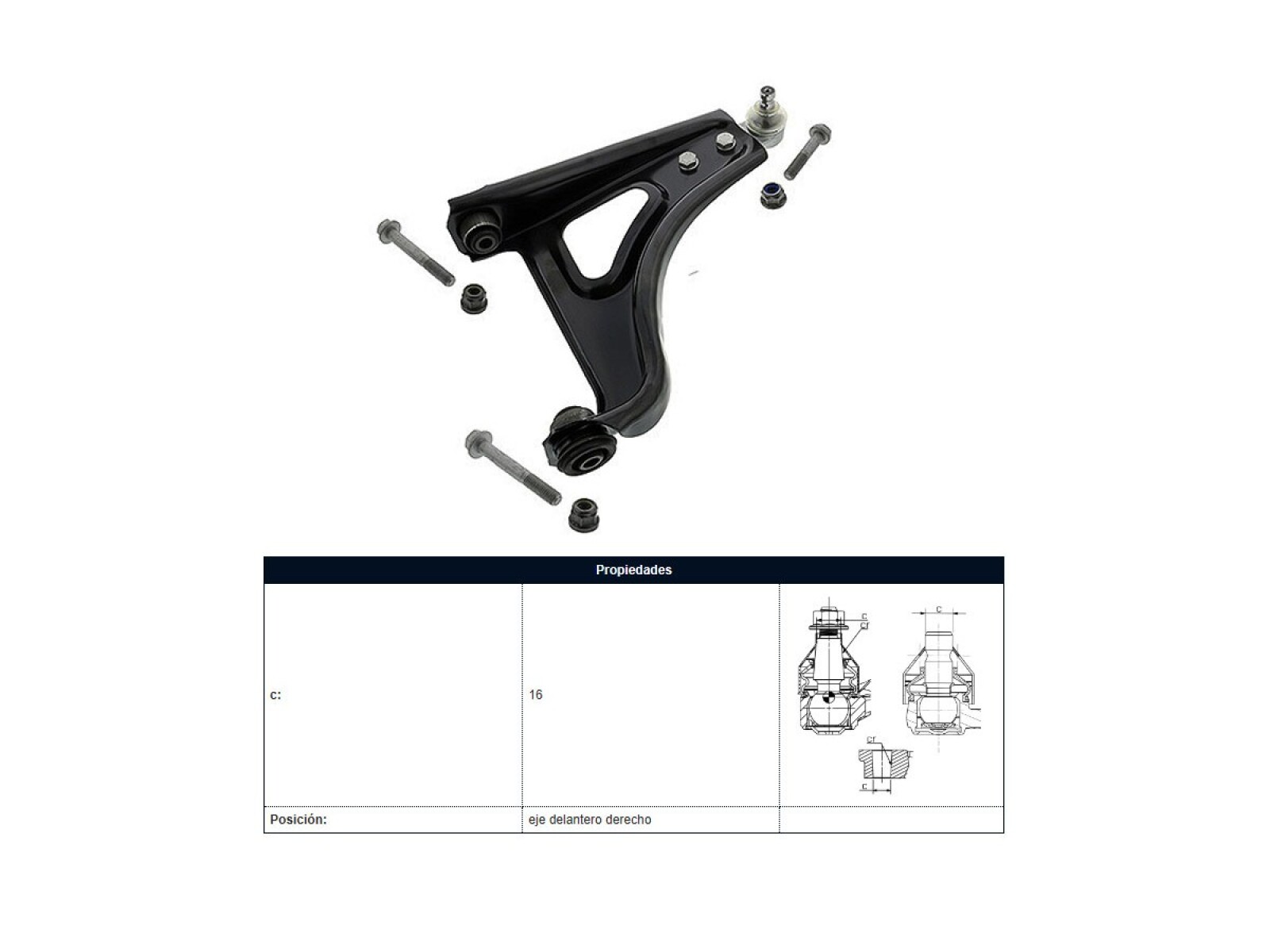 Parilla De Suspension Delantera Renault Twingo 93-25 Der 